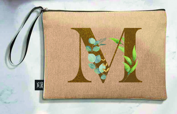 Bolso de mano letra m una pieza (diseño variado) (25×18×1 )